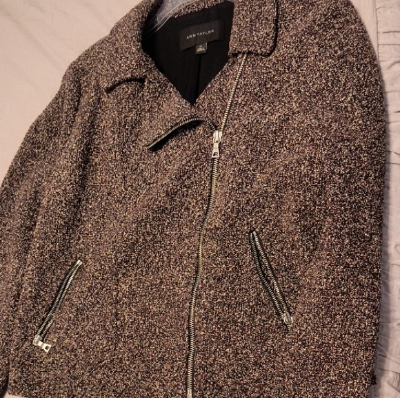 Ann Taylor Jackets & Blazers - Ann Taylor Women's Textured Gray Teddy Jacket